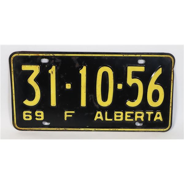 ALBERTA 1969 LICENSE PLATE