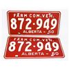 Image 1 : ALBERTA 1960 LICENSE PLATE SET