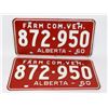 Image 1 : ALBERTA 1960 LICENSE PLATE SET