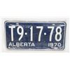 Image 1 : ALBERTA 1970 TRAILER LICENSE PLATE WITH ORIGINAL