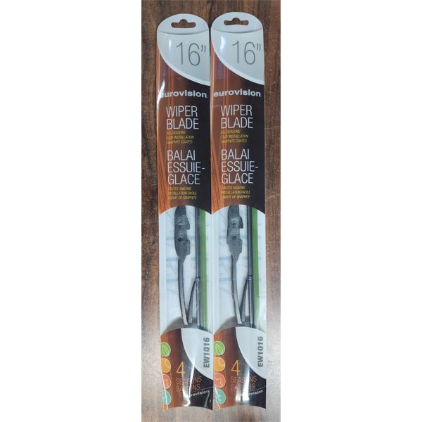 2 EUROVISION 16" WIPER BLADES EW1016