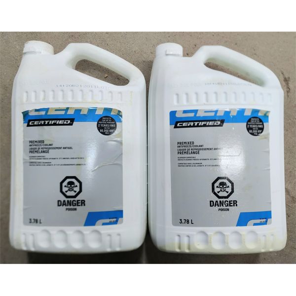 2 CERTIFIED PREMIXED ANTIFREEZE / COOLANT 3.78L EA.