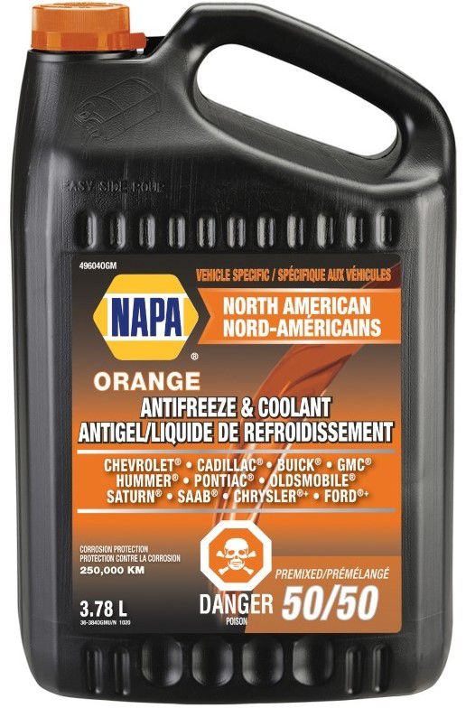 NAPA 50/50 PREMIXED ORANGE ANTIFREEZE / COOLANT