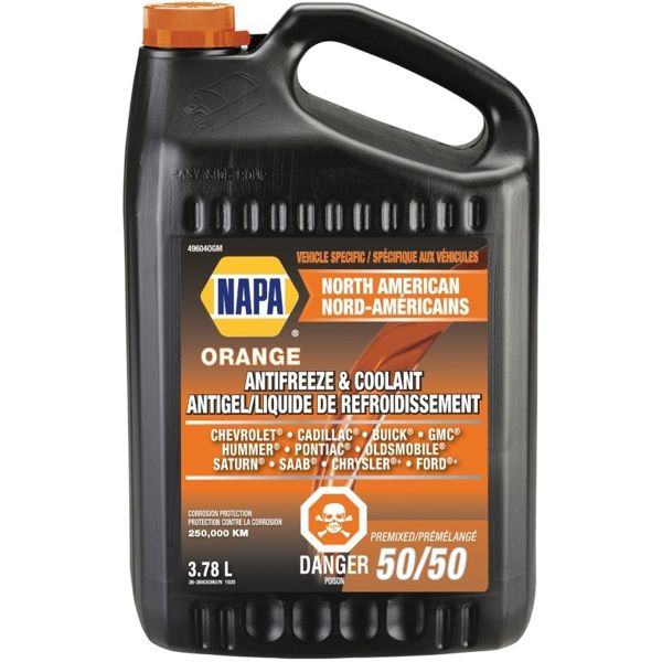 NAPA ORANGE ANTIFREEZE & COOLANT 50/50 PREMIXED