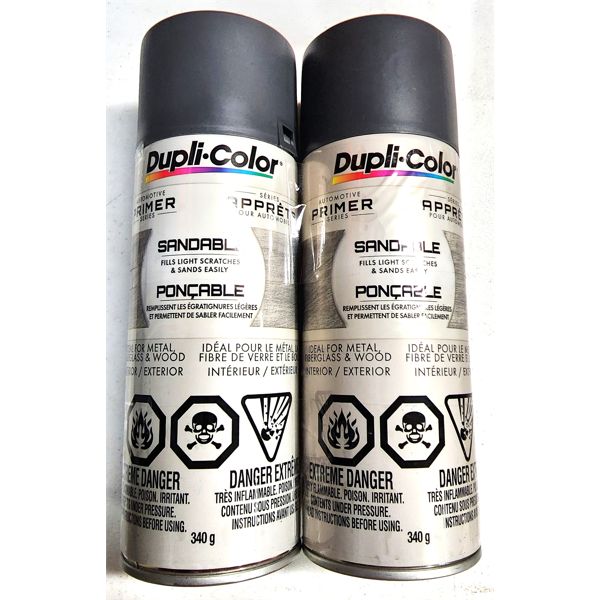2 DUPLI-COLOR GREY AUTOMOTIVE PRIMER 340g EA