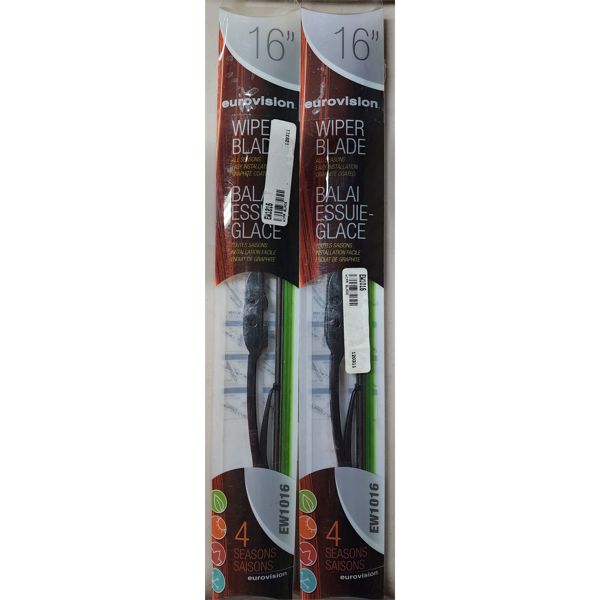 2 EUROVISION 16" WIPER BLADES EW1016