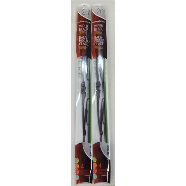 2 EUROVISION 26" WIPER BLADES EW1026