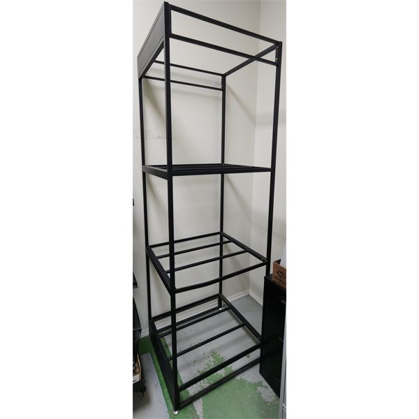 BLACK SHELF APPROX. 80 3/4"H X 26 1/2" X 24"