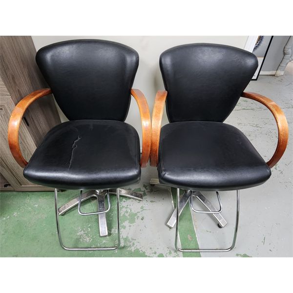 2 ROLLING BARBER CHAIRS