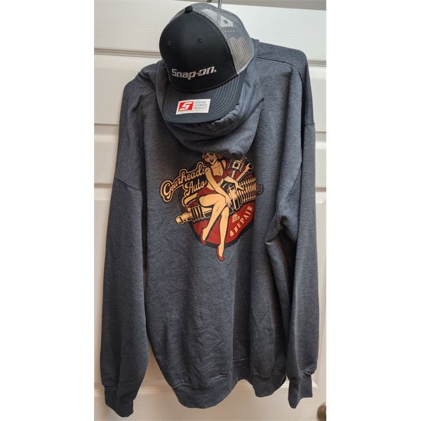 SNAP ON TOOLS BALL CAP & GEARHEADS HOODIED 2XL
