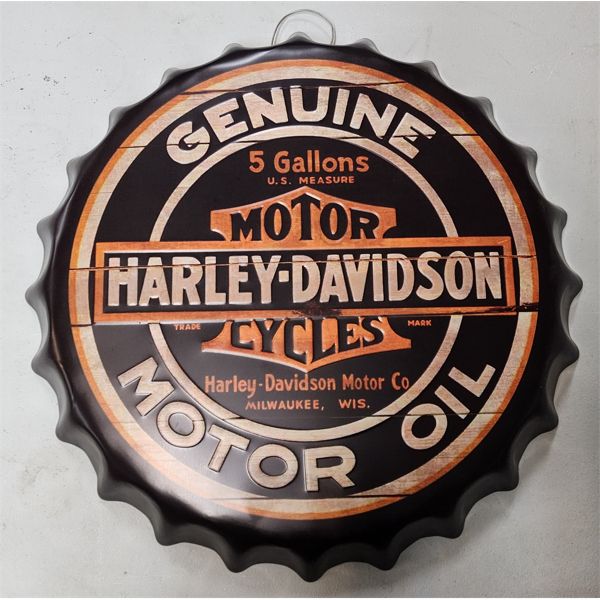 HARLEY DAVIDSON BOTTLE CAP HANGING SIGN
