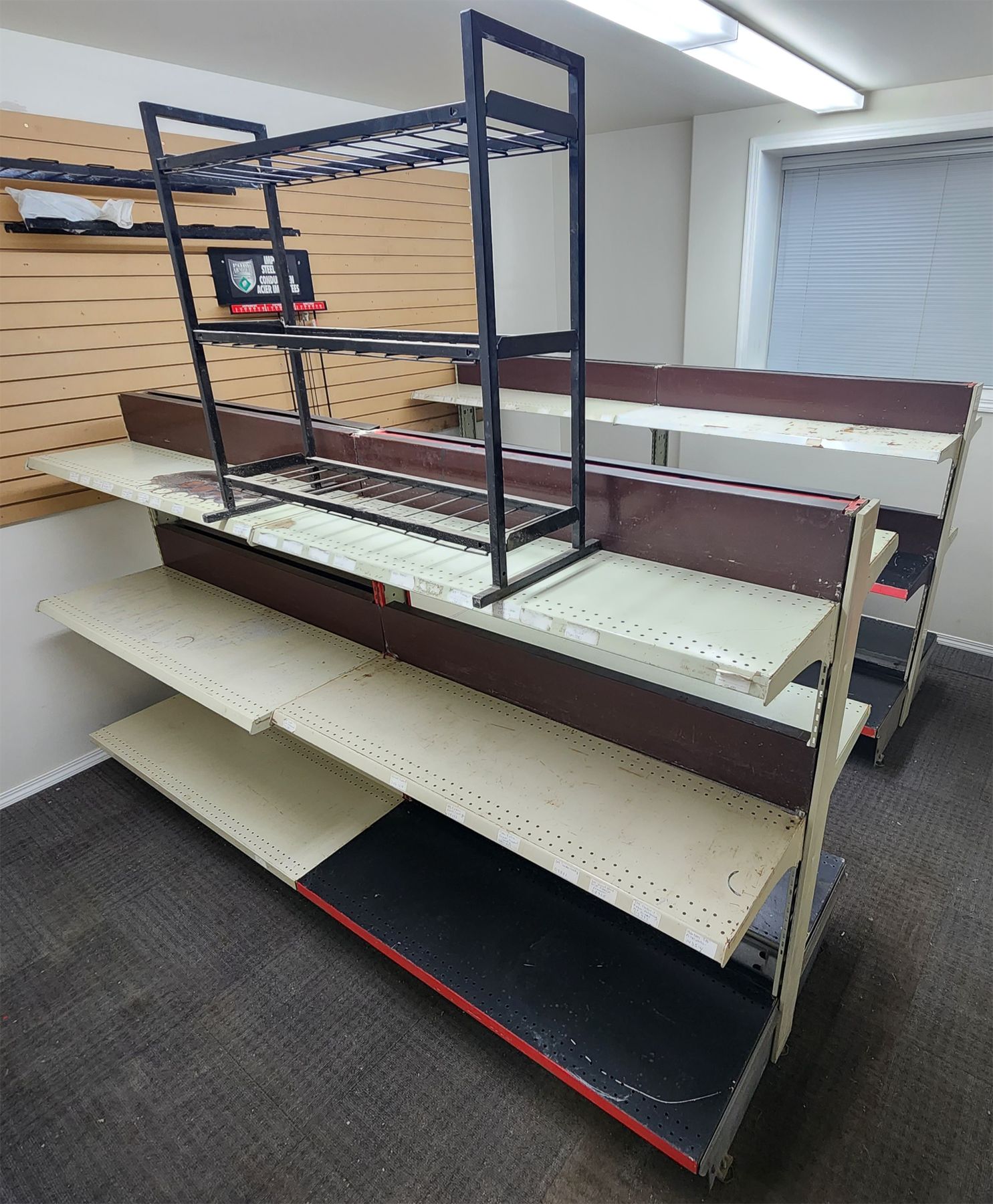 2 LARGE METAL 3 SHELVED RACKS + SMALL METAL RACK