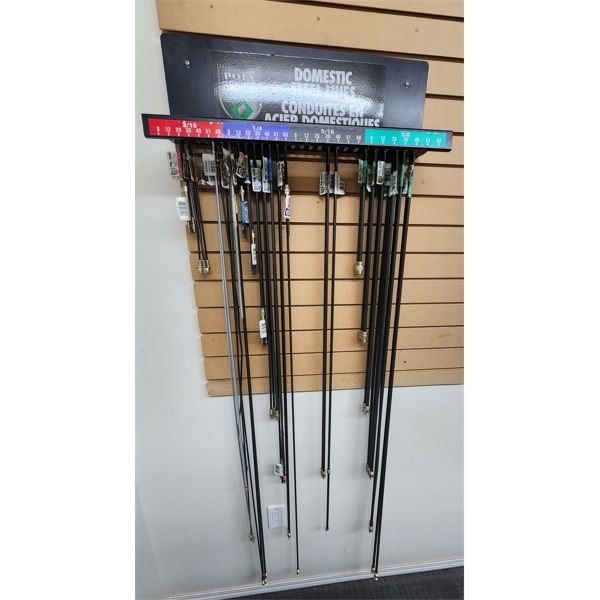 2 POLY ARMOUR STEEL LINE WALL DISPLAYS WITH CONTENTS