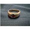 Image 1 : 10K YELLOW GOLD AND RHODIUM FINISH NATURAL RHODOLITE GARNET DRESS RING