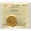 Image 1 : 1899 USA $5 Gold