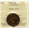 Image 1 : 1859 One Cent - Wide 9 over 8