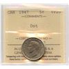 Image 1 : 1947 Five Cents - Dot