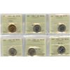 Image 1 : 1942 - 1953 Five Cents - ICCS Graded Lot of 6