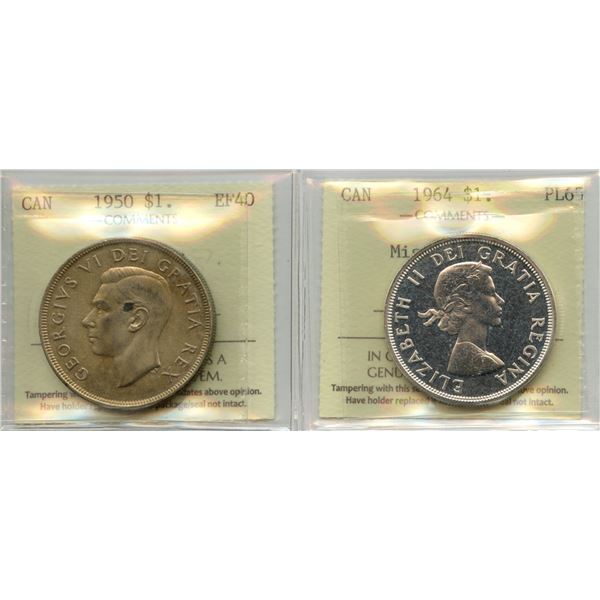 Mixed Silver Dollar ICCS Group - Lot of 2