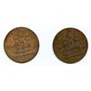 Image 1 : Lot of two Ships Colonies & Commerce tokens.