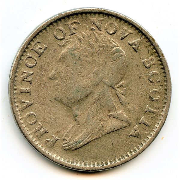 Silver washed 1832 Half-penny Thistle Token.