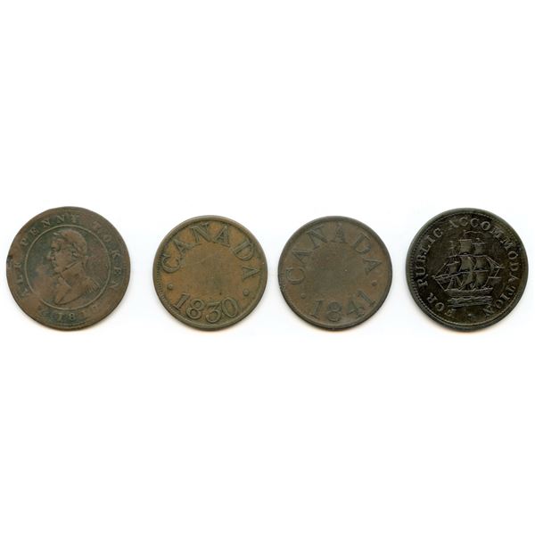 Lot of seven Lower Canada Tokens.