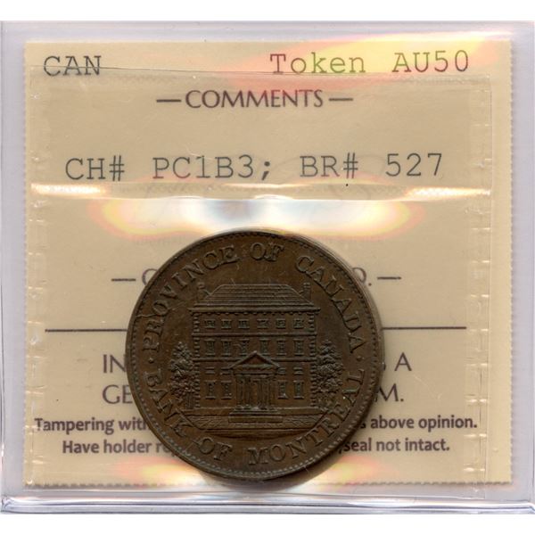 Province of Canada 1844 Half Penny Token.