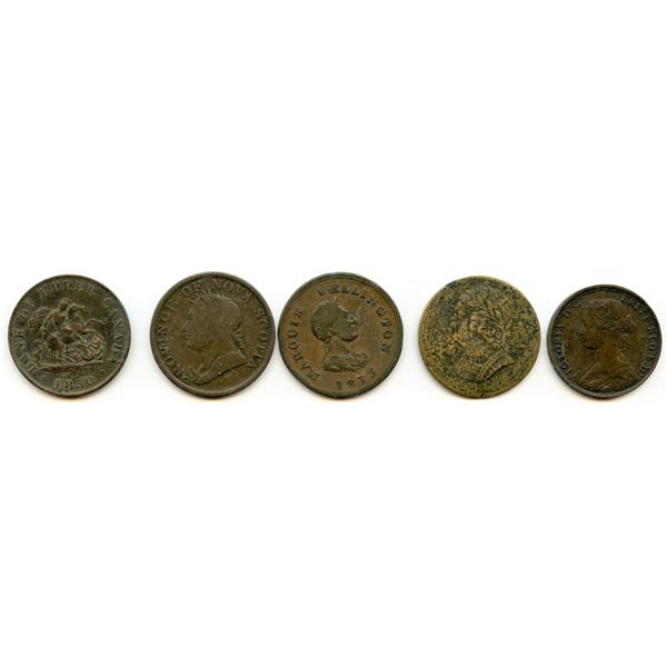 Lot of ten tokens and coins.