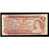 Image 2 : Bank of Canada $2 , 1974 - Cut out of Register & Foldover Error