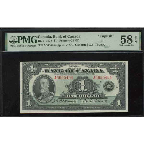 Bank of Canada $1, 1935