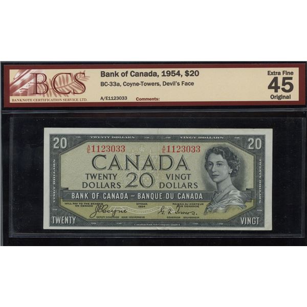 Bank of Canada $20, 1954 - Devil's Face