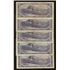 Image 2 : Bank of Canada $10, 1954 Devils Face - Lot of 5 Notes