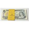 Image 1 : Bank of Canada $1, 1973 - Original 50 Note Bundle