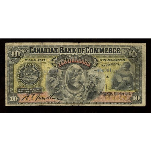 Canadian Bank of Commerce $10, 1912