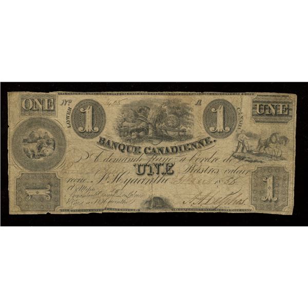 Banque Canadienne $1, 1856