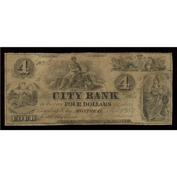 City Bank $4, 1857