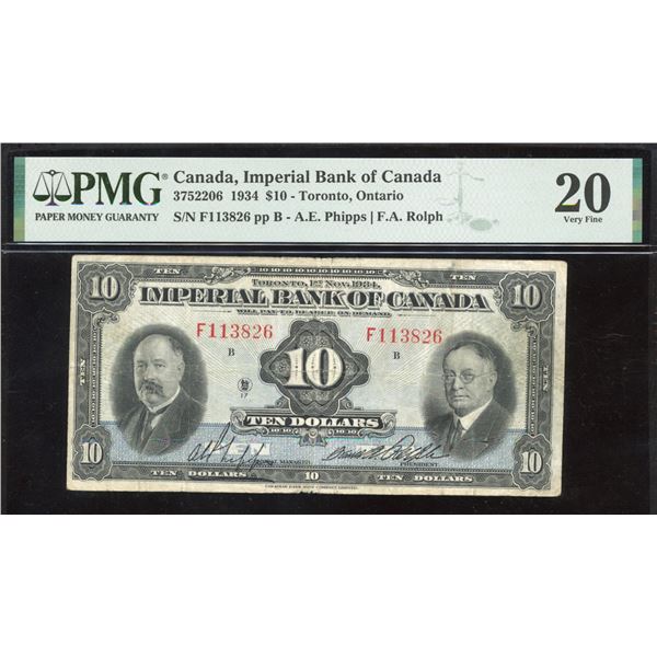 Imperial Bank of Canada $10, 1934