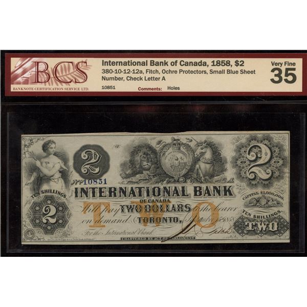 International Bank $2, 1858