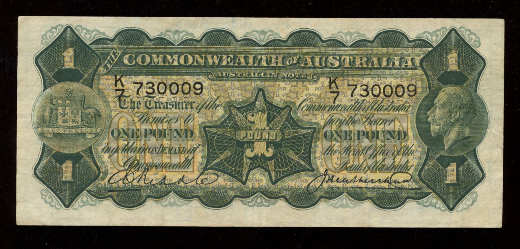 Australia Riddle Commonwealth of Australia $1, 1927 Australia Riddle & Sheehan £1 ONE ...