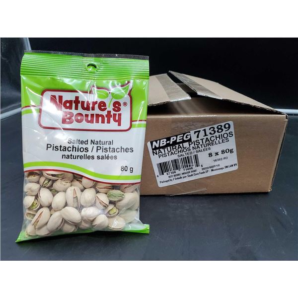 Nature's Bounty Salted Natural Pistachios (8 x 80g)