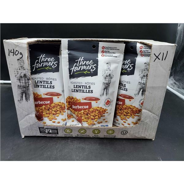 Three Farmers Roasted Lentils- Barbecue (11 x 40g)