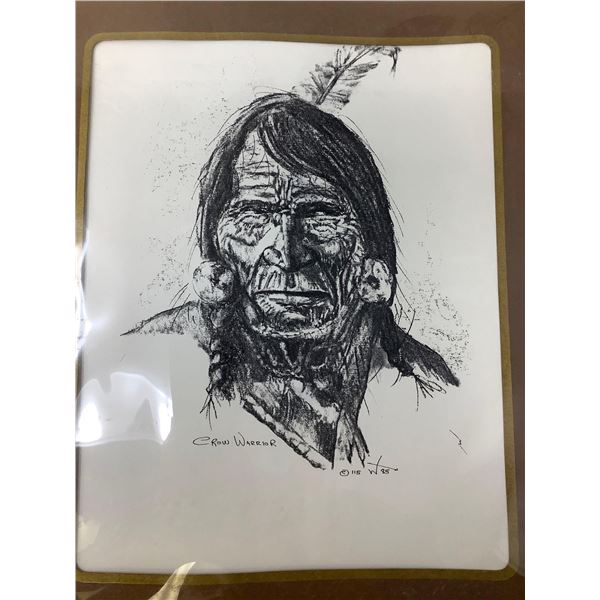 Indigenous Lithograph 8x10 - Crow Warrior #115