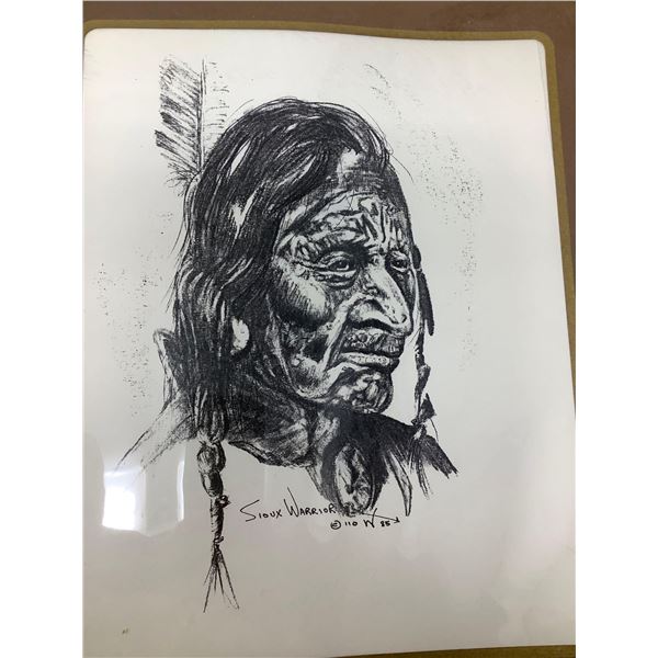 Indigenous Lithograph 8x10 - Sioux Warrior #110