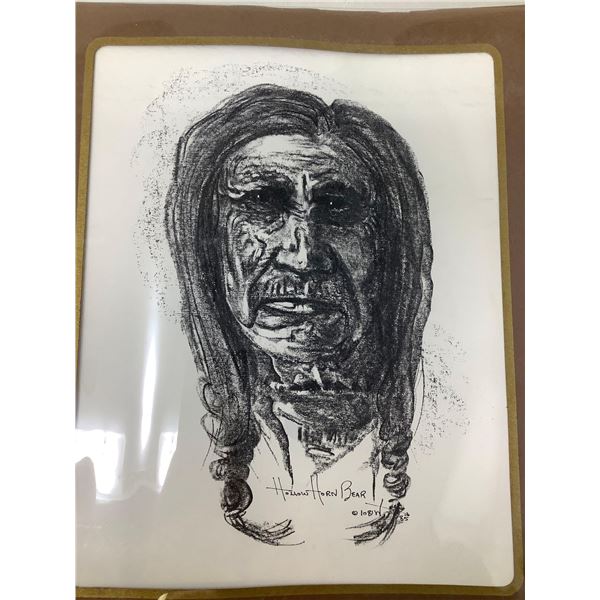 Indigenous Lithograph 8x10 - Hollow Horn Bull #108