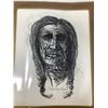 Image 1 : Indigenous Lithograph 8x10 - Hollow Horn Bull #108