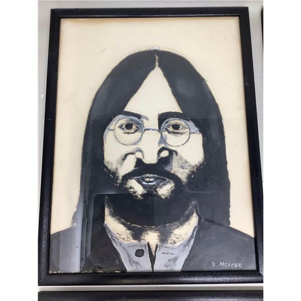 Beatles Set of 4  - D. Mciver original framed portraits