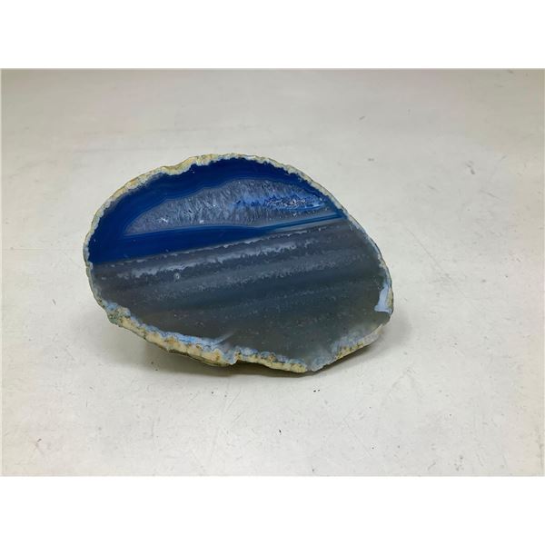 Large Blue Agate Stone Polished Crystal