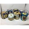 Image 1 : Lot of 7 assorted vintage tins with lids
