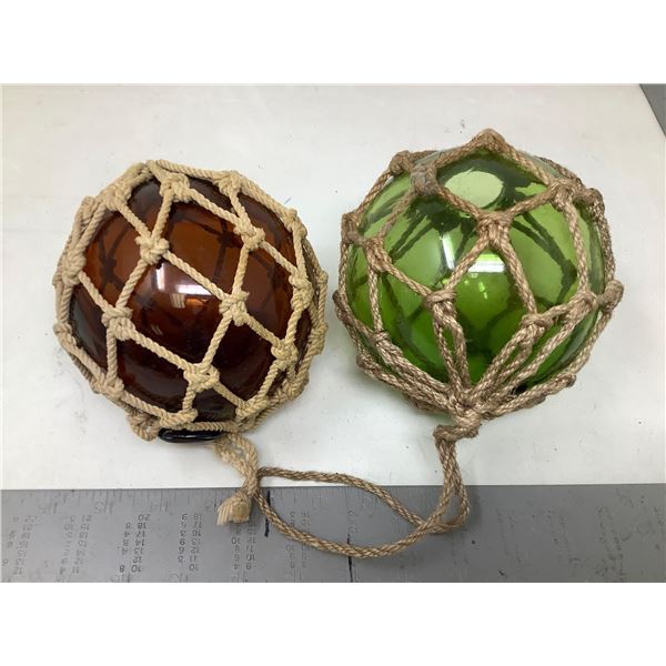 Japanese Blown Glass fishing Floats - lot of 2