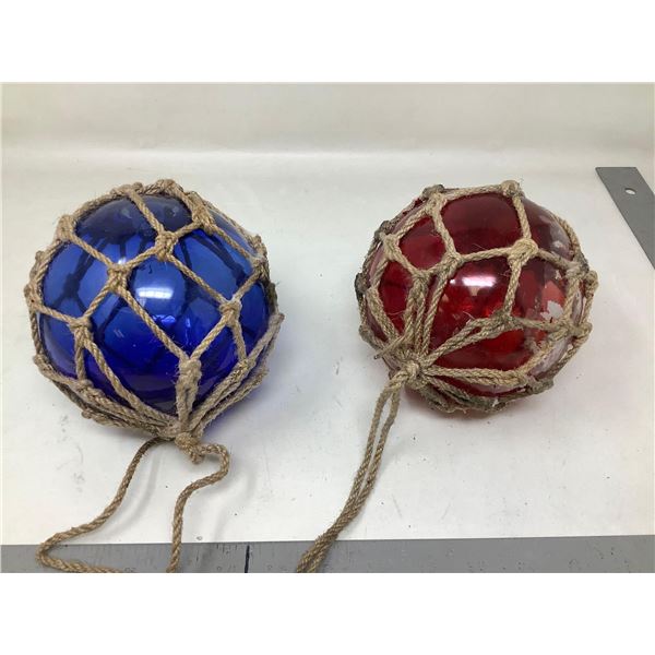 Japanese Blown Glass fishing Floats - lot of 2